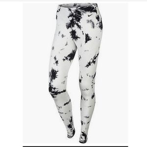 Nike Black and White Tie Dye leggings sz medium dri-fit